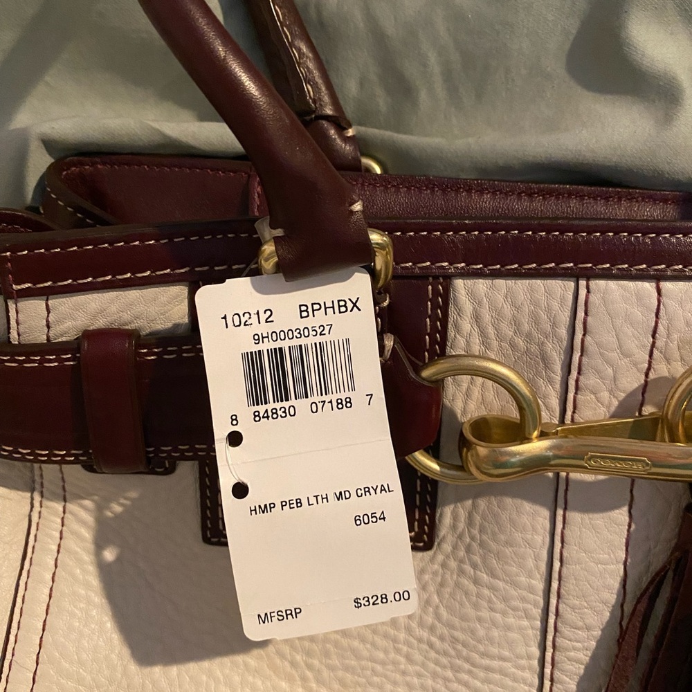 NWT Coach Hampton Pebble Leather Satchel - Picture 2 of 6